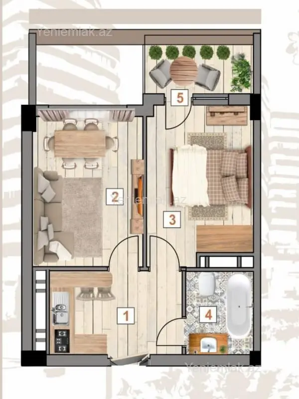 Satılır 2 otaqlı yeni tikili 55.6 m²
