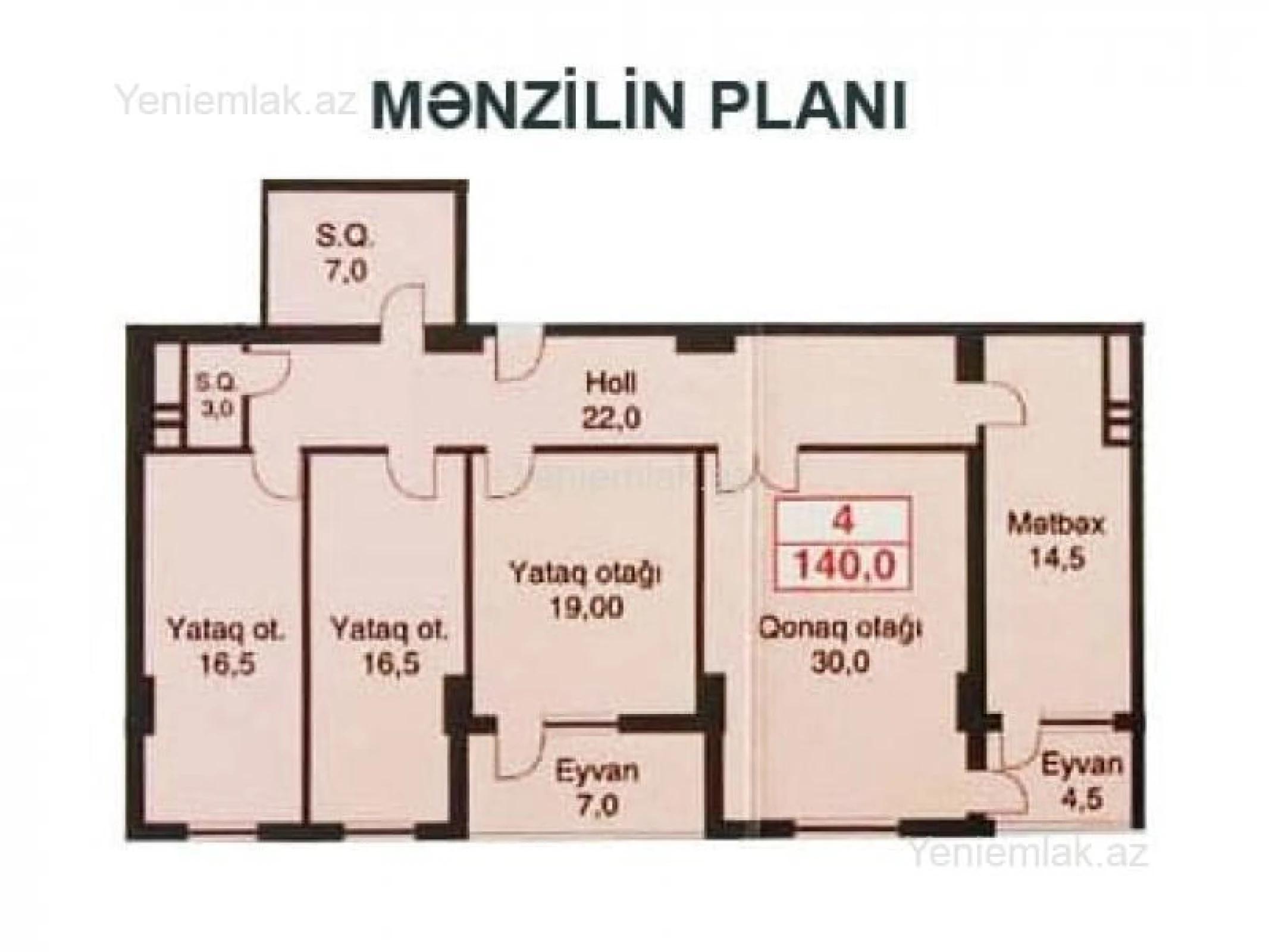 Satılır 4 otaqlı yeni tikili 140 m²