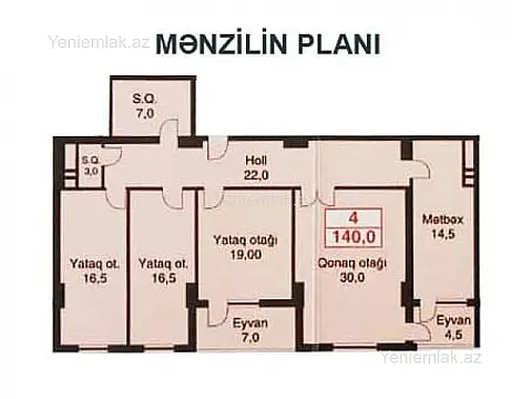 Satılır 4 otaqlı yeni tikili 140 m²