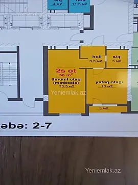 Satılır 2 otaqlı yeni tikili 56 m²
