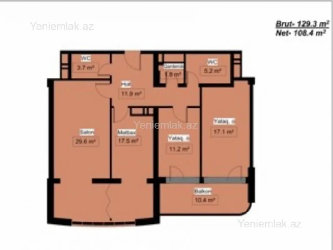 Satılır 3 otaqlı yeni tikili 130 m²
