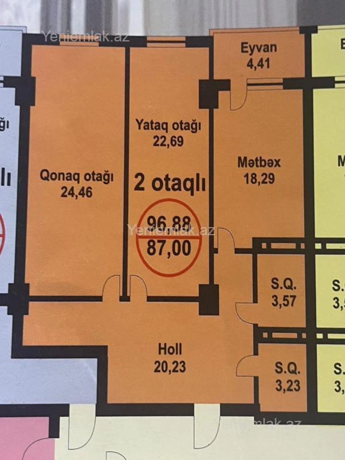 Satılır 2 otaqlı yeni tikili 97 m²