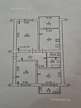 Satılır 3 otaqlı köhnə tikili 66 m²