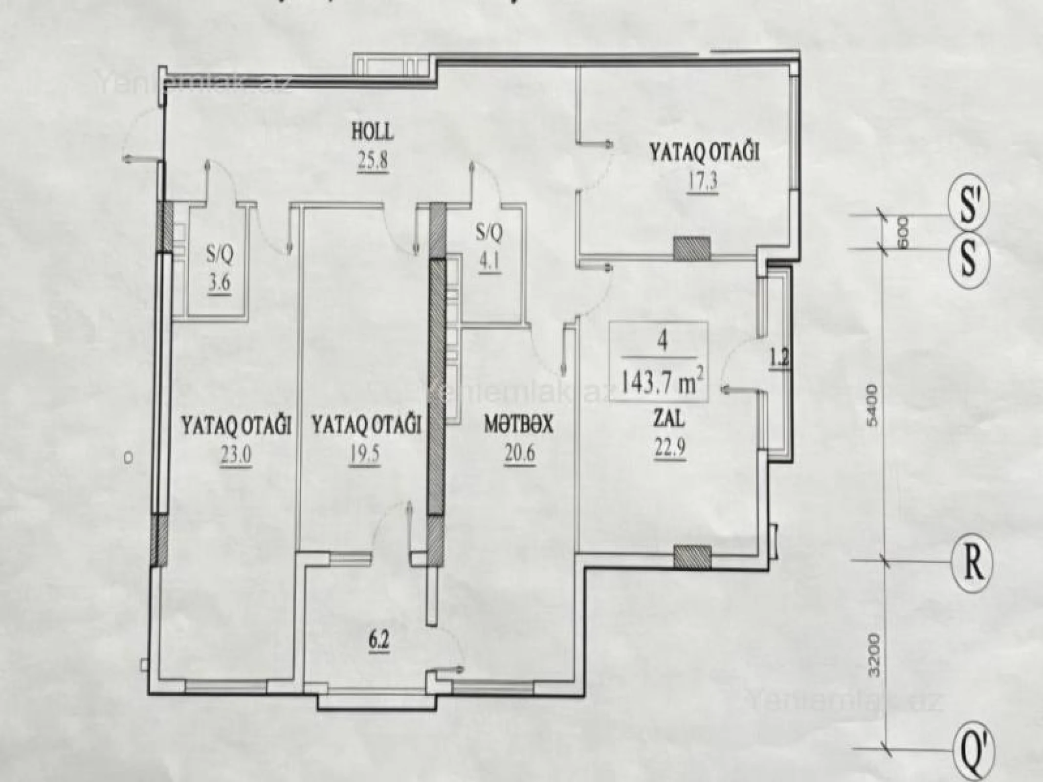 Satılır 4 otaqlı yeni tikili 144 m²