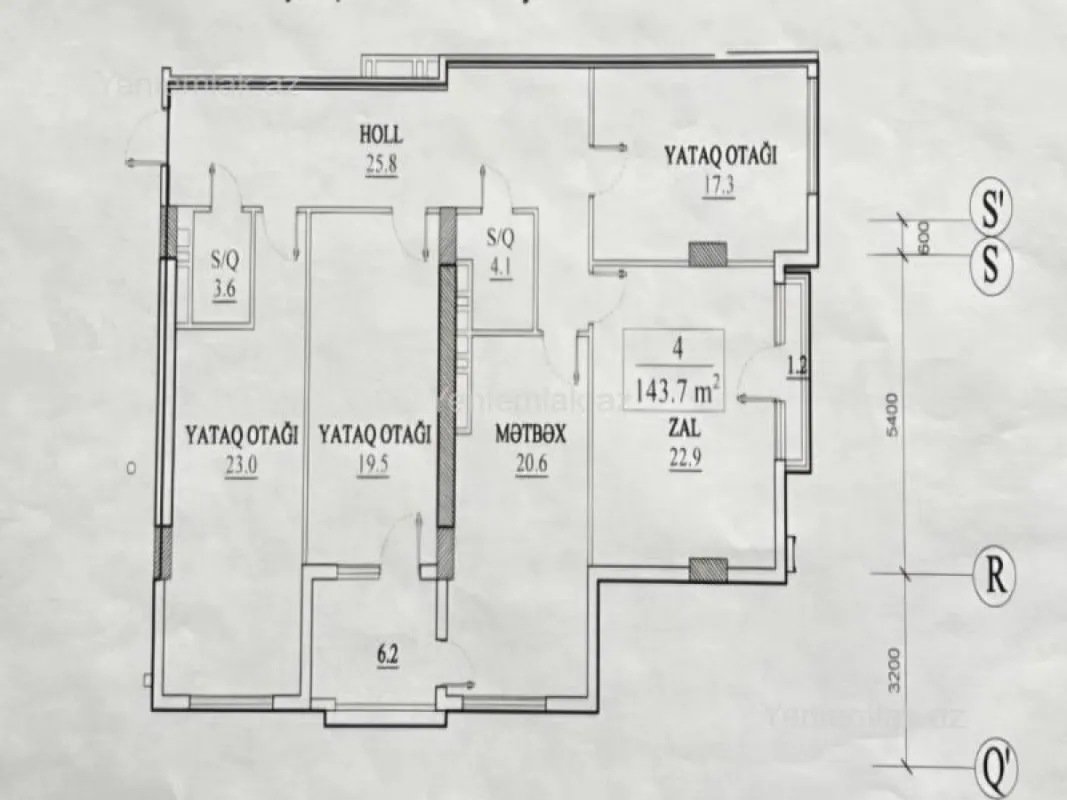Satılır 4 otaqlı yeni tikili 144 m²