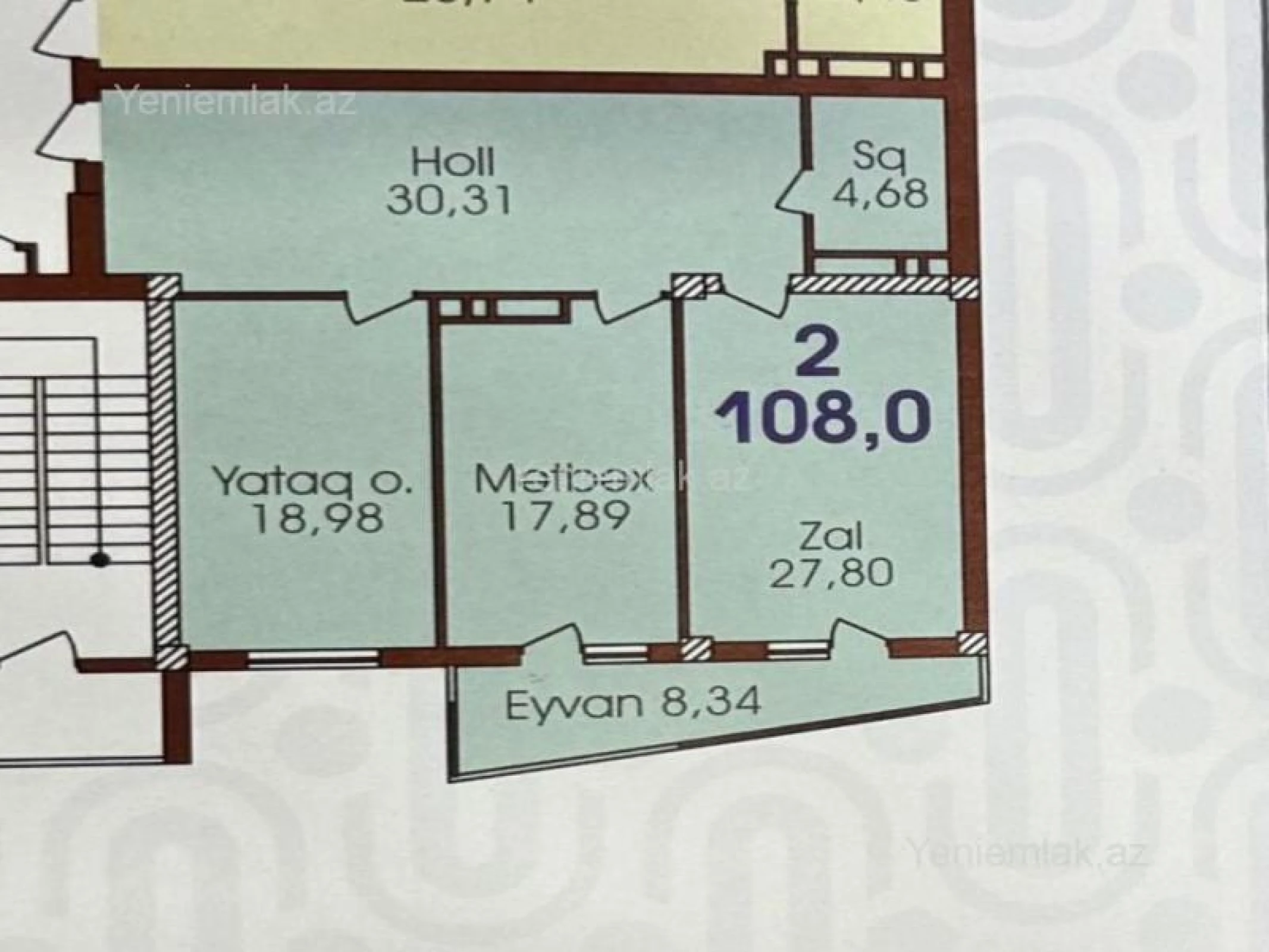 Satılır 2 otaqlı yeni tikili 108 m²