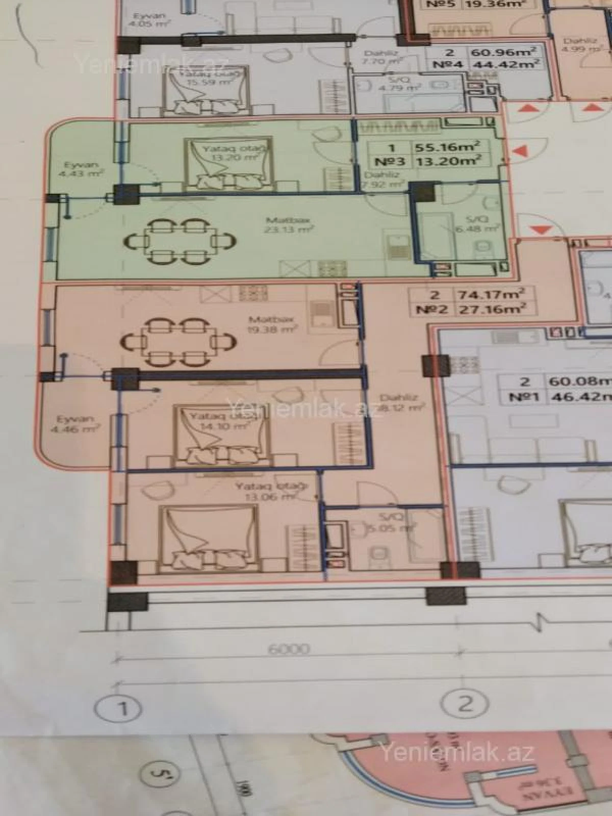Satılır 3 otaqlı yeni tikili 74.2 m²