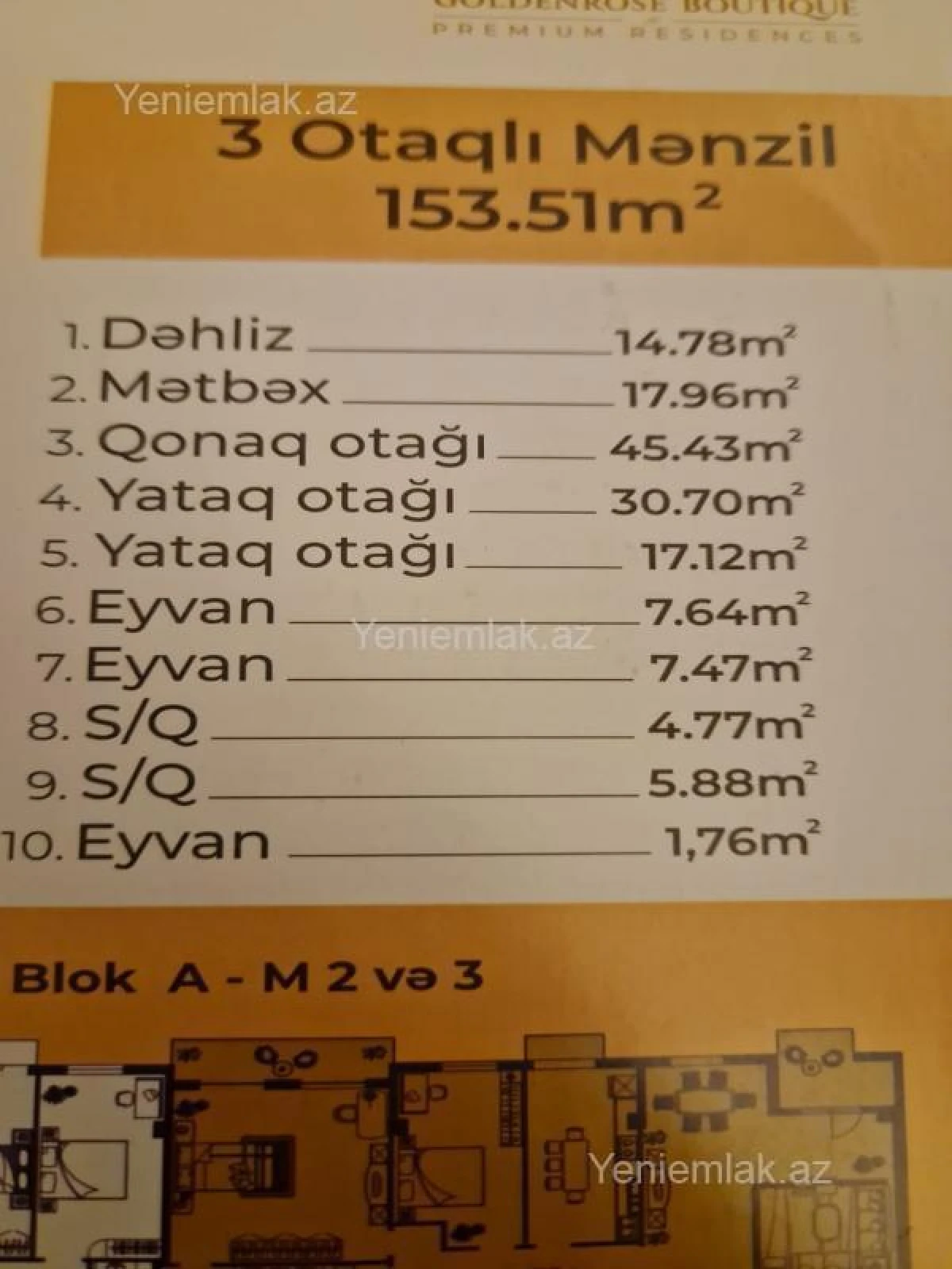 Satılır 3 otaqlı yeni tikili 154 m²