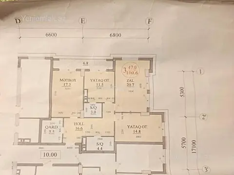 Satılır 3 otaqlı yeni tikili 100.6 m²