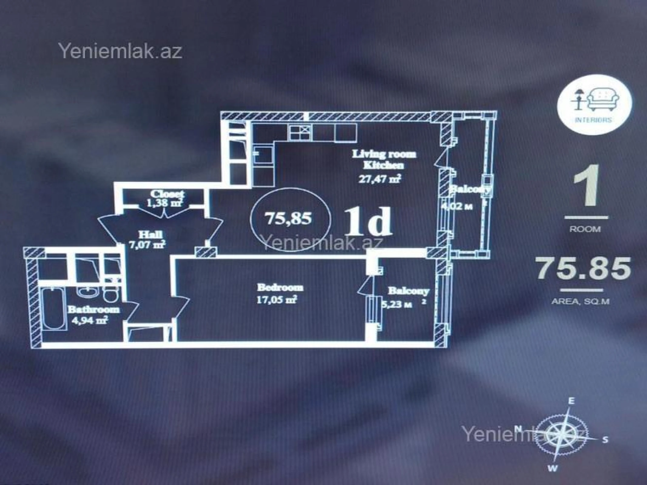 Satılır 2 otaqlı yeni tikili 76 m²