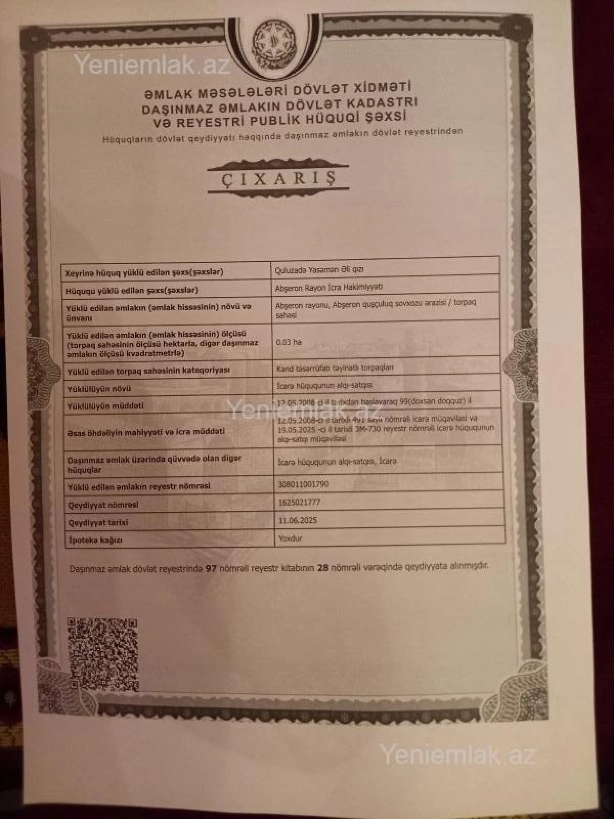 Satılır 3 otaqlı həyət evi 100 m²