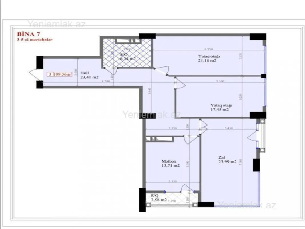 Satılır 3 otaqlı yeni tikili 110 m²