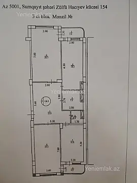 Satılır 3 otaqlı yeni tikili 128.5 m² — Sumqayıt, 9-cu mikrorayon 3 otaq 128.50 m²
