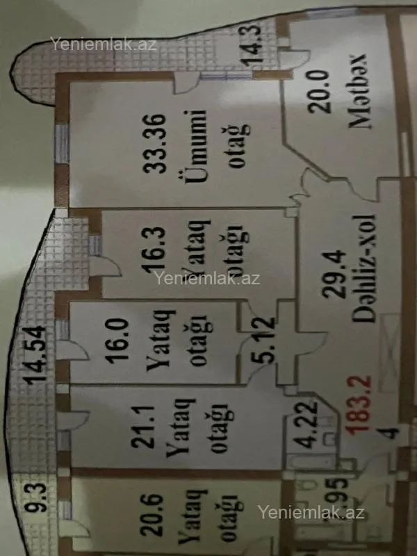 Satılır 4 otaqlı yeni tikili 183 m²