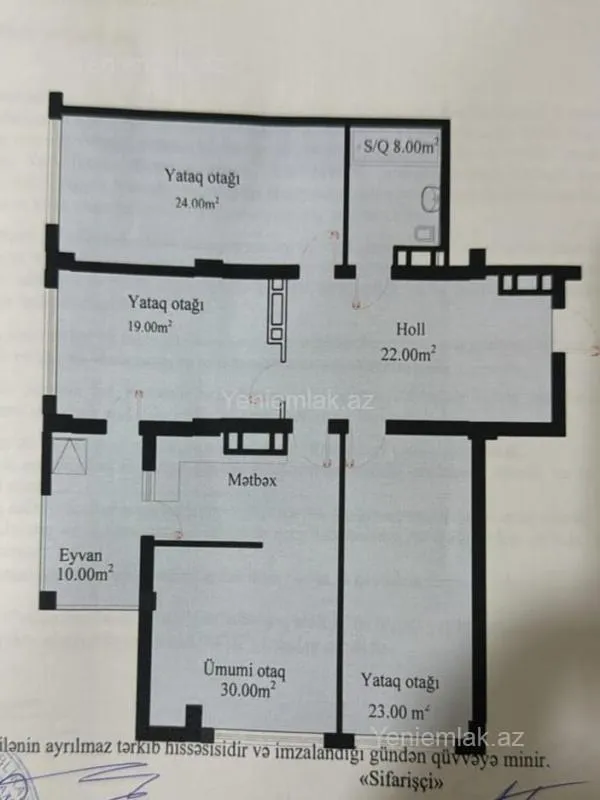 Satılır 3 otaqlı yeni tikili 135 m²