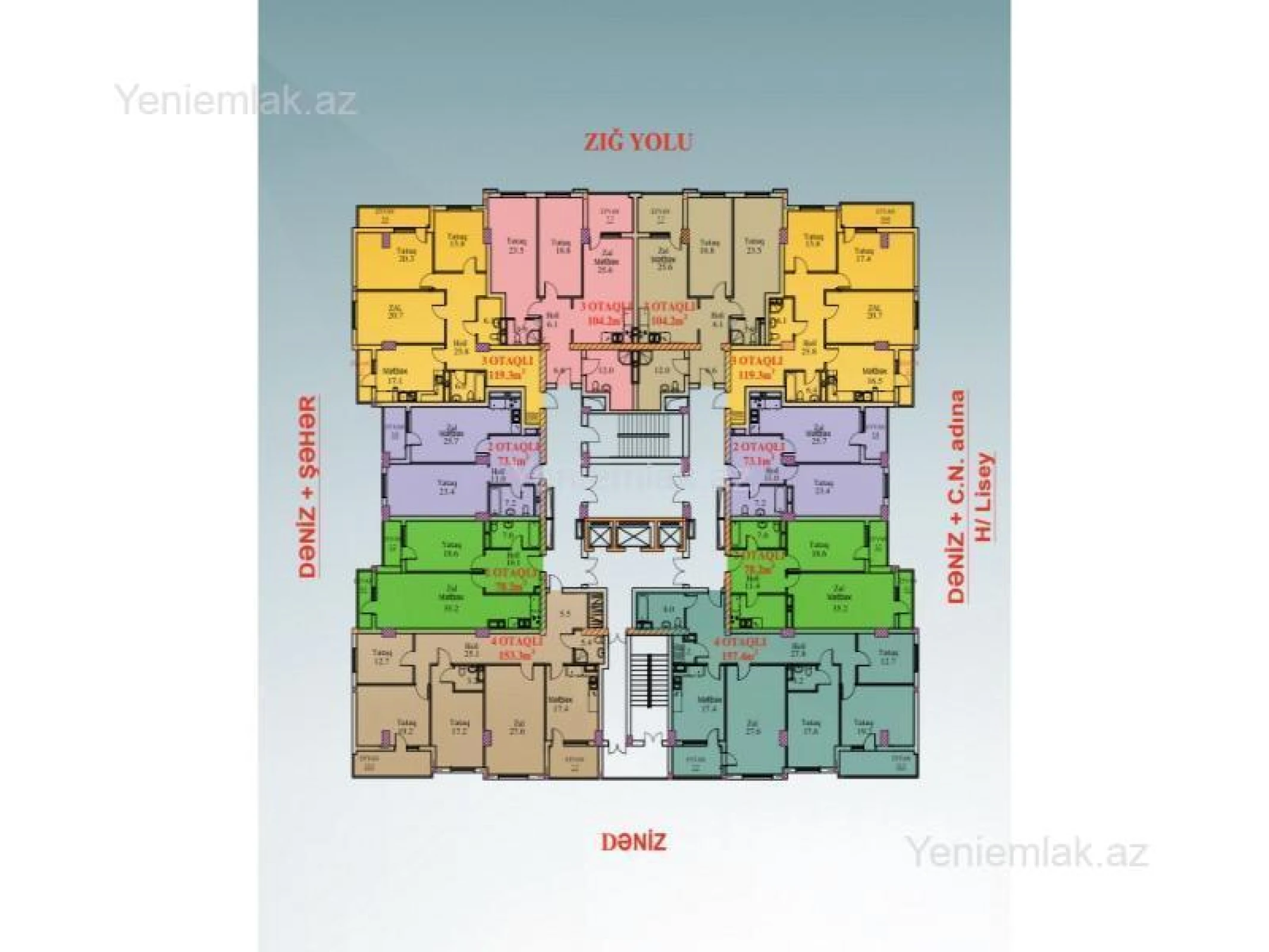 Satılır 3 otaqlı yeni tikili 120 m²