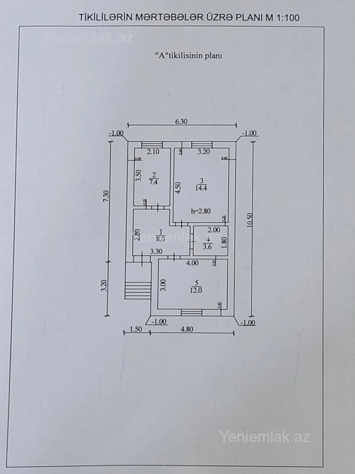 Satılır 2 otaqlı həyət evi 50 m²