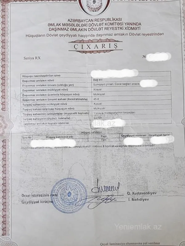 Satılır 2 otaqlı həyət evi 50 m²