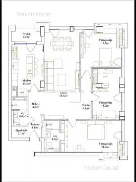 Satılır 4 otaqlı yeni tikili 149 m²