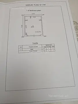 Satılır 1 otaqlı obyekt 37.8 m²