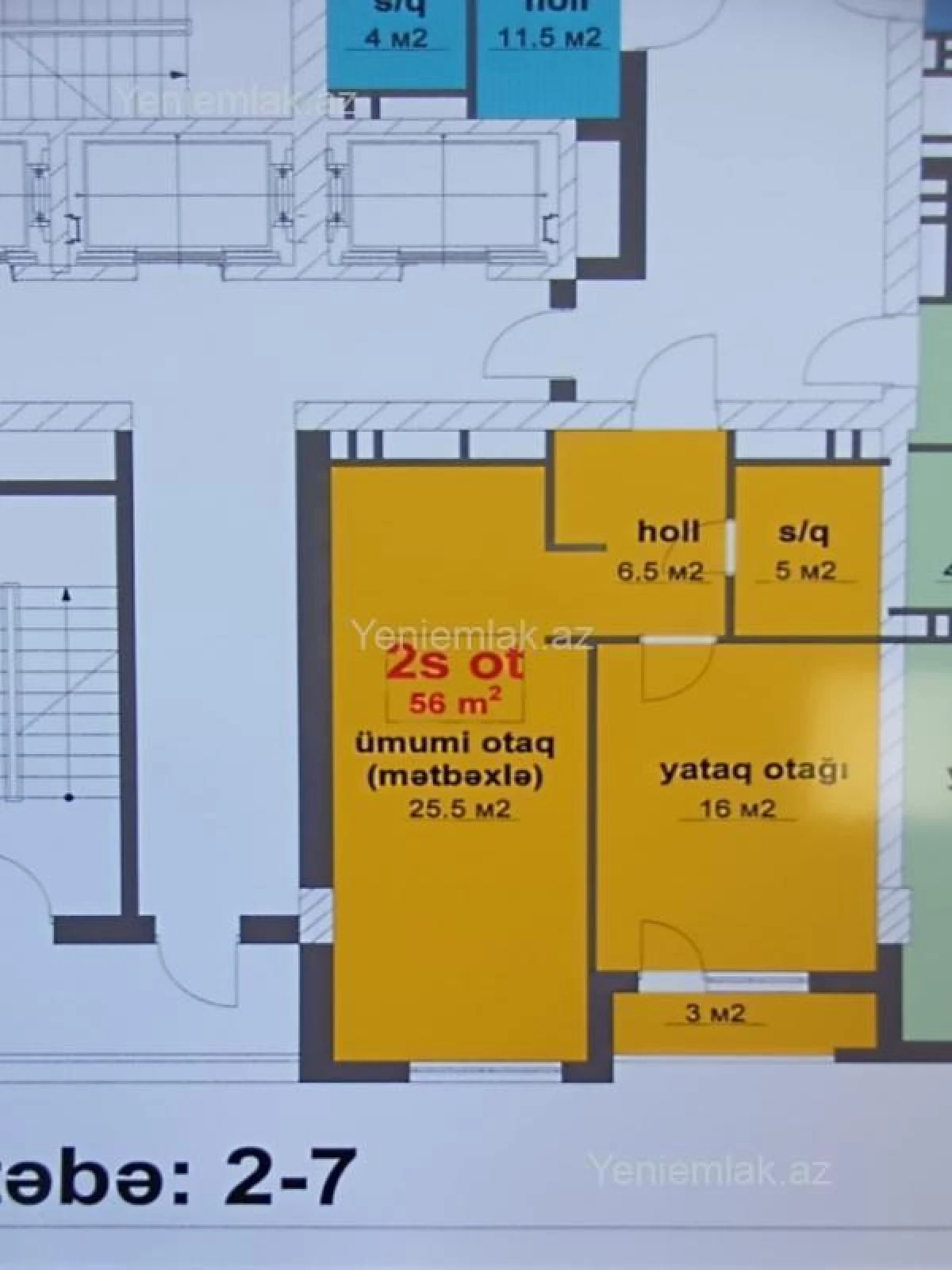 Satılır 2 otaqlı yeni tikili 56 m²
