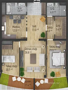 Satılır 3 otaqlı yeni tikili 118 m²