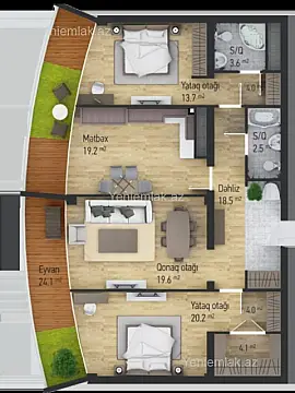 Satılır 3 otaqlı yeni tikili 118 m²