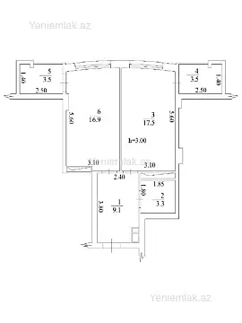 Satılır 1 otaqlı yeni tikili 55 m²