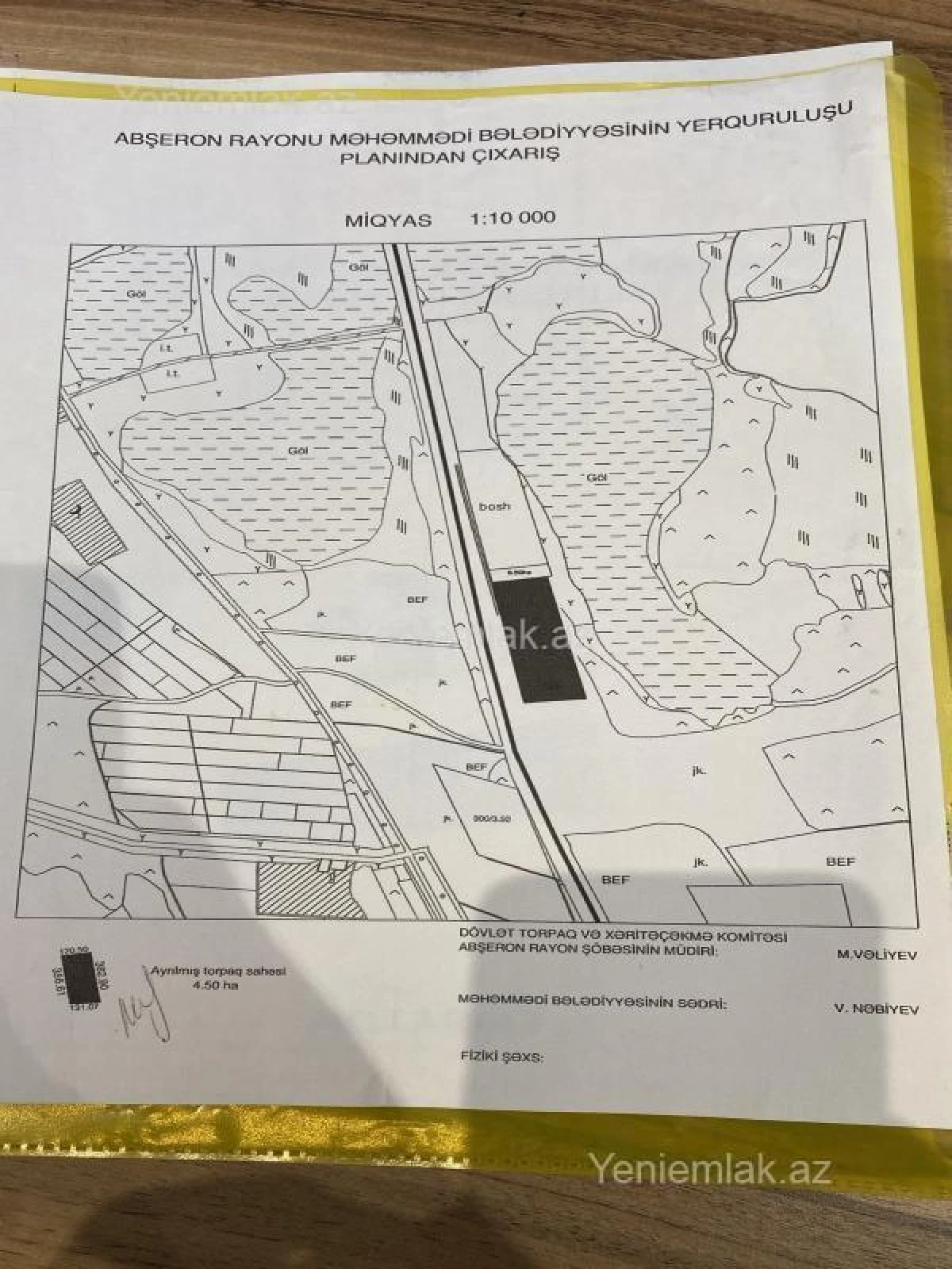 Satılır torpaq sahəsi