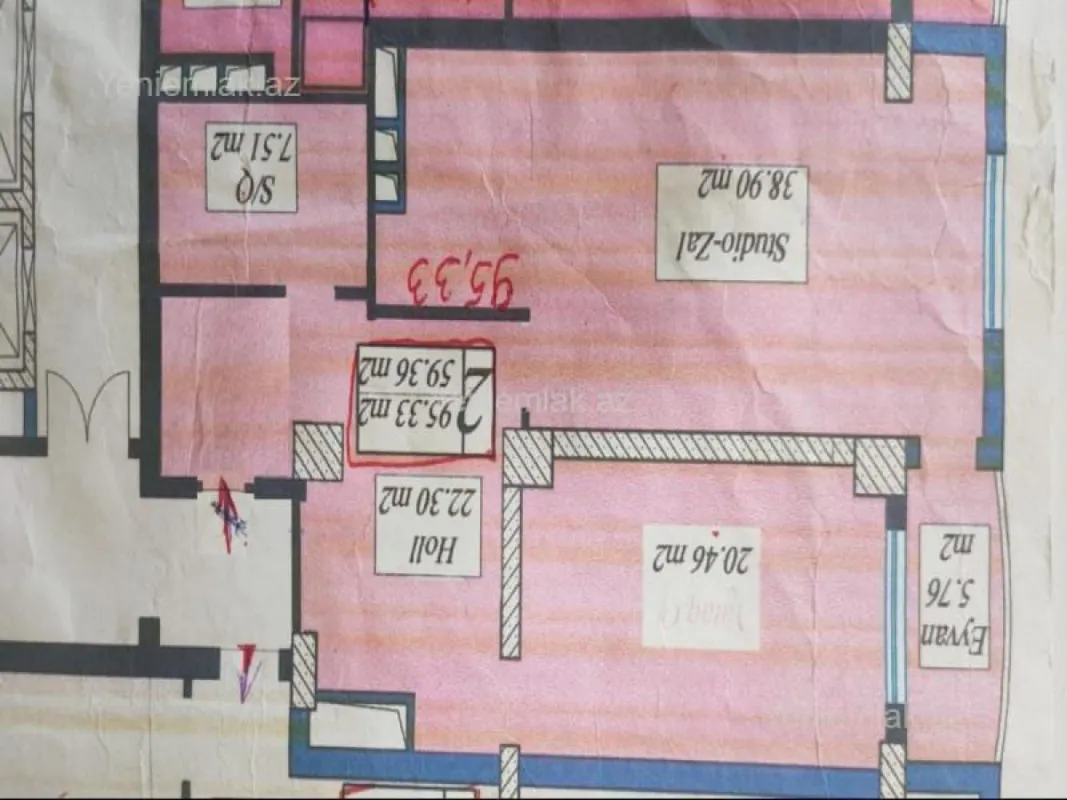 Satılır 2 otaqlı yeni tikili 95.3 m²