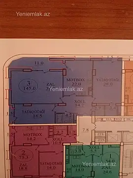 Satılır 3 otaqlı yeni tikili 148 m²