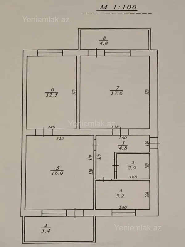 Satılır 3 otaqlı köhnə tikili 75 m²