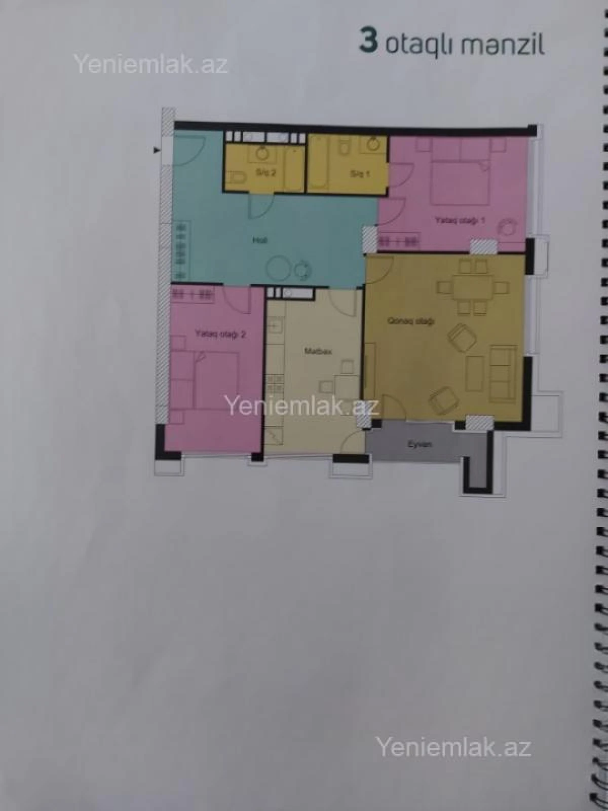 Satılır 3 otaqlı yeni tikili 124.2 m²