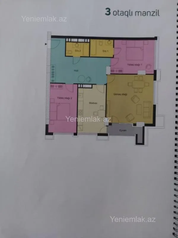 Satılır 3 otaqlı yeni tikili 124.2 m²