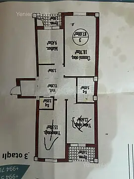 Satılır 3 otaqlı yeni tikili 87 m²