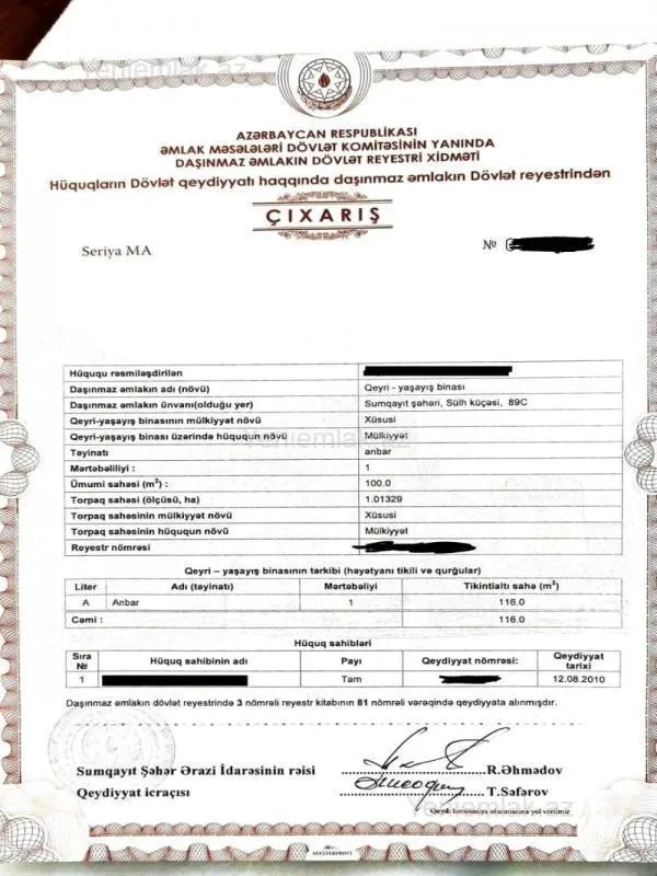 Satılır torpaq sahəsi