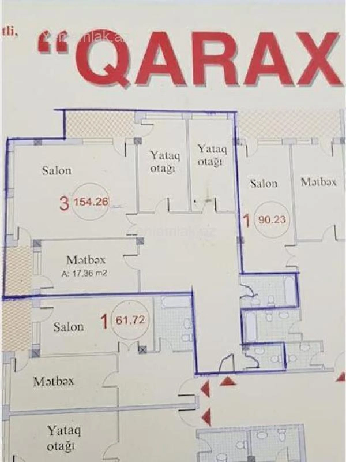 Satılır 3 otaqlı yeni tikili 165 m²