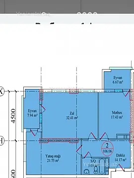 Satılır 2 otaqlı yeni tikili 107 m²