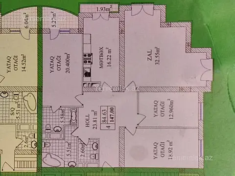 Satılır 4 otaqlı yeni tikili 150 m²