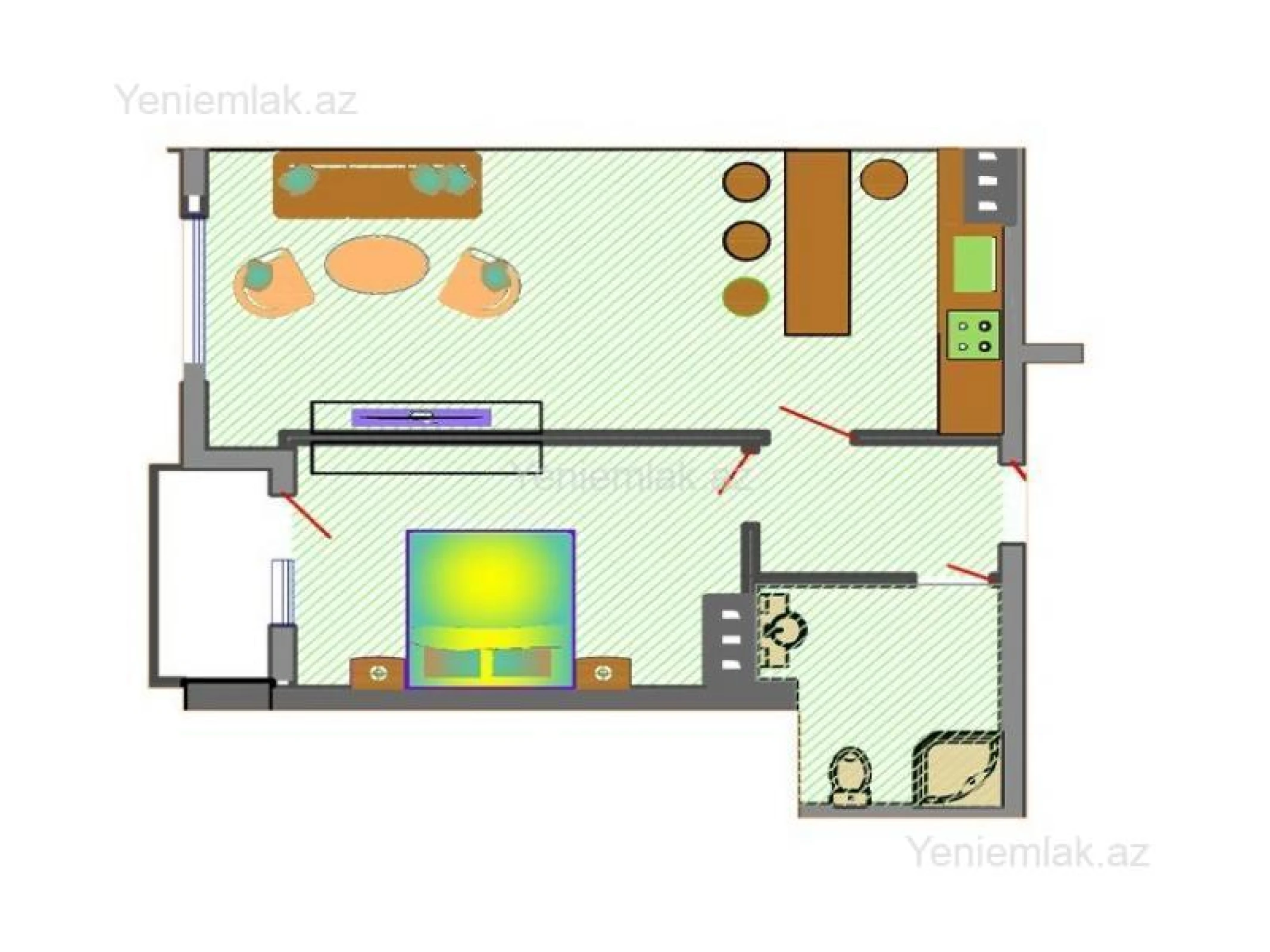 Satılır 2 otaqlı yeni tikili 61.1 m²