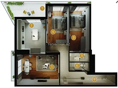 Satılır 3 otaqlı yeni tikili 147 m²