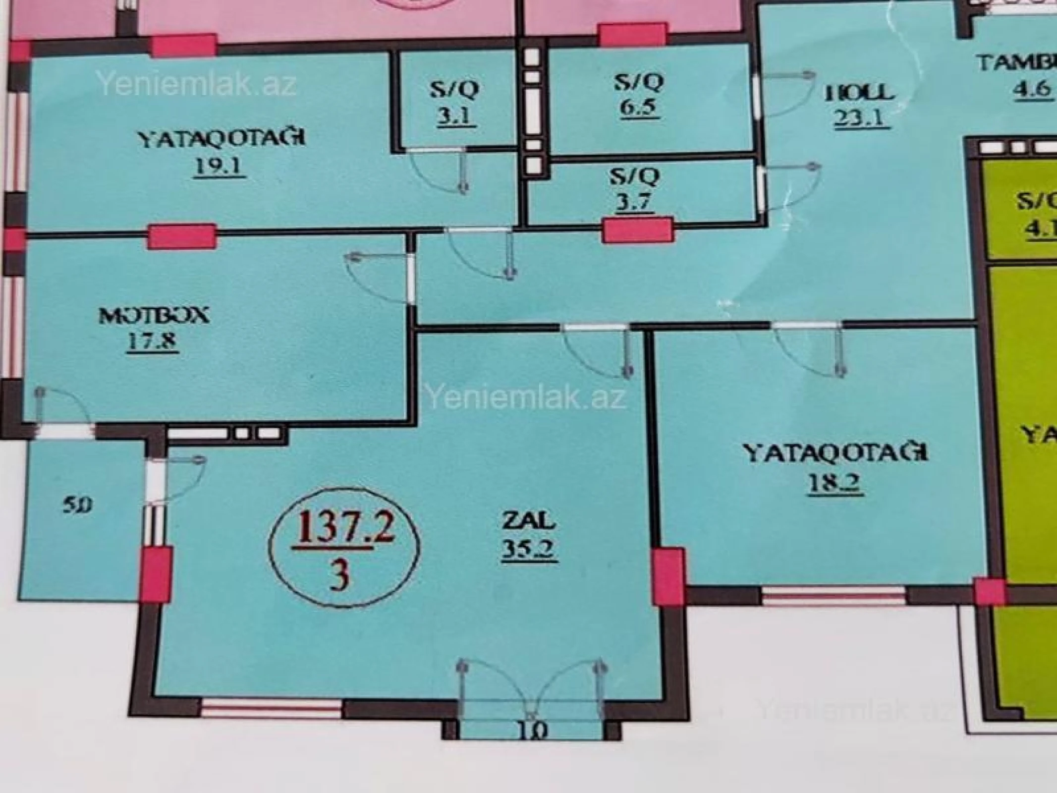 Satılır 3 otaqlı yeni tikili 137.2 m²