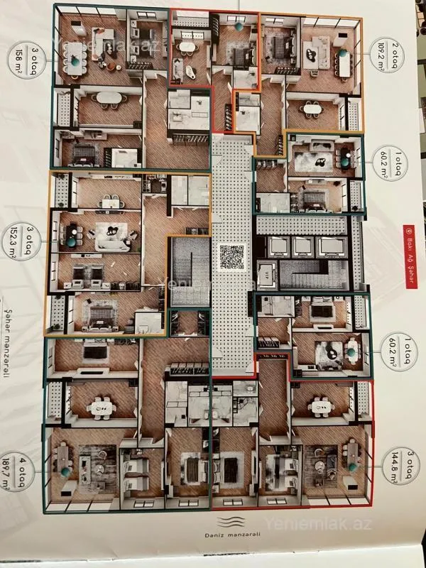 Satılır 1 otaqlı yeni tikili 60 m²