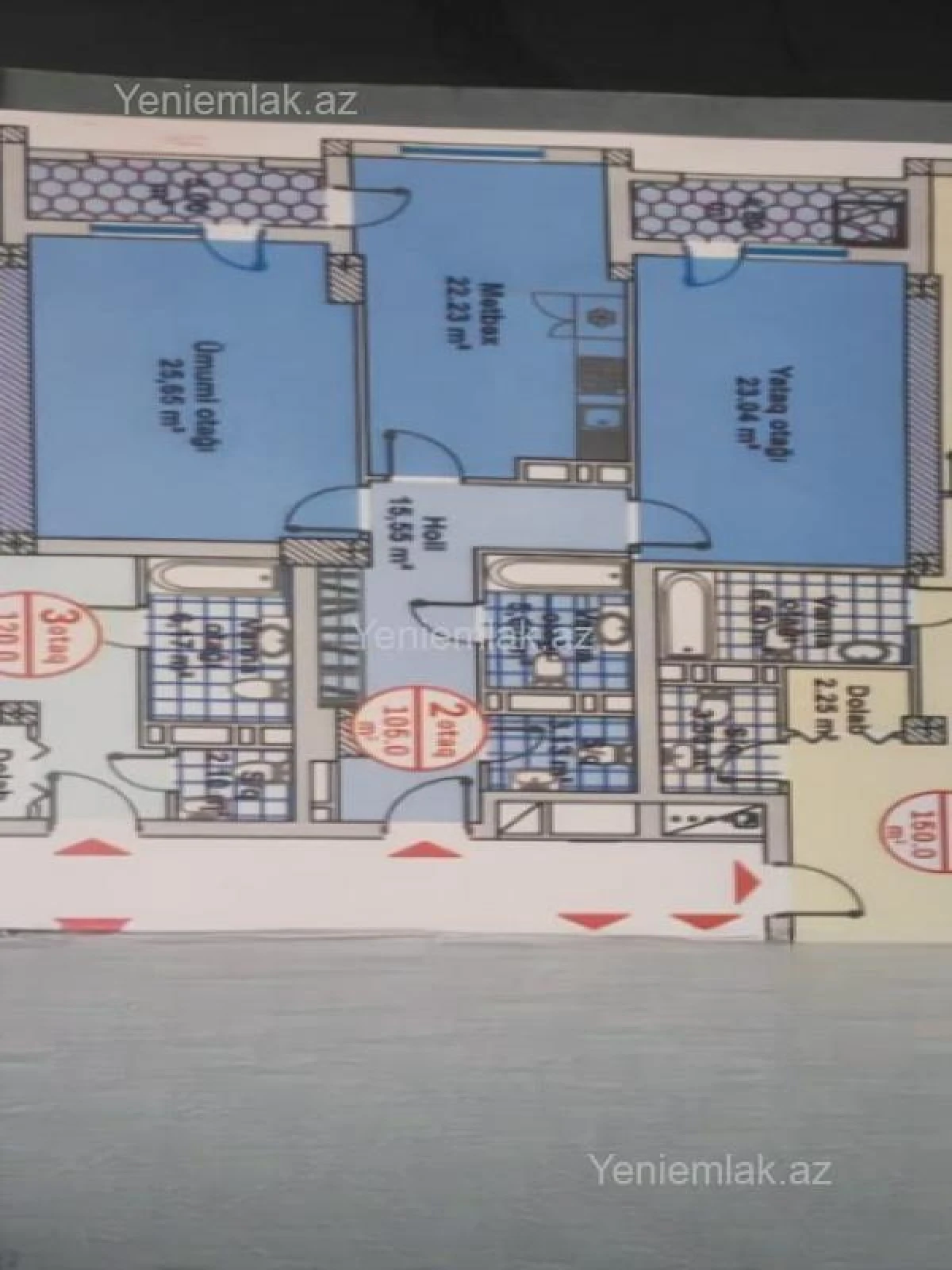 Satılır 2 otaqlı yeni tikili 105 m²