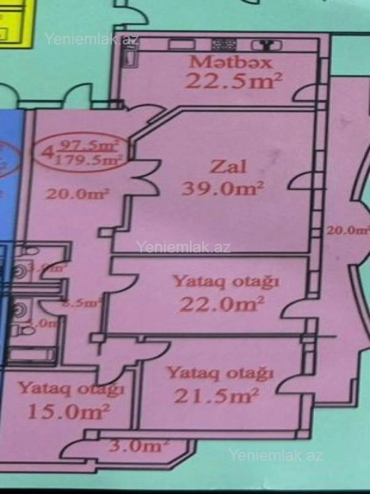 Satılır 4 otaqlı yeni tikili 180 m²