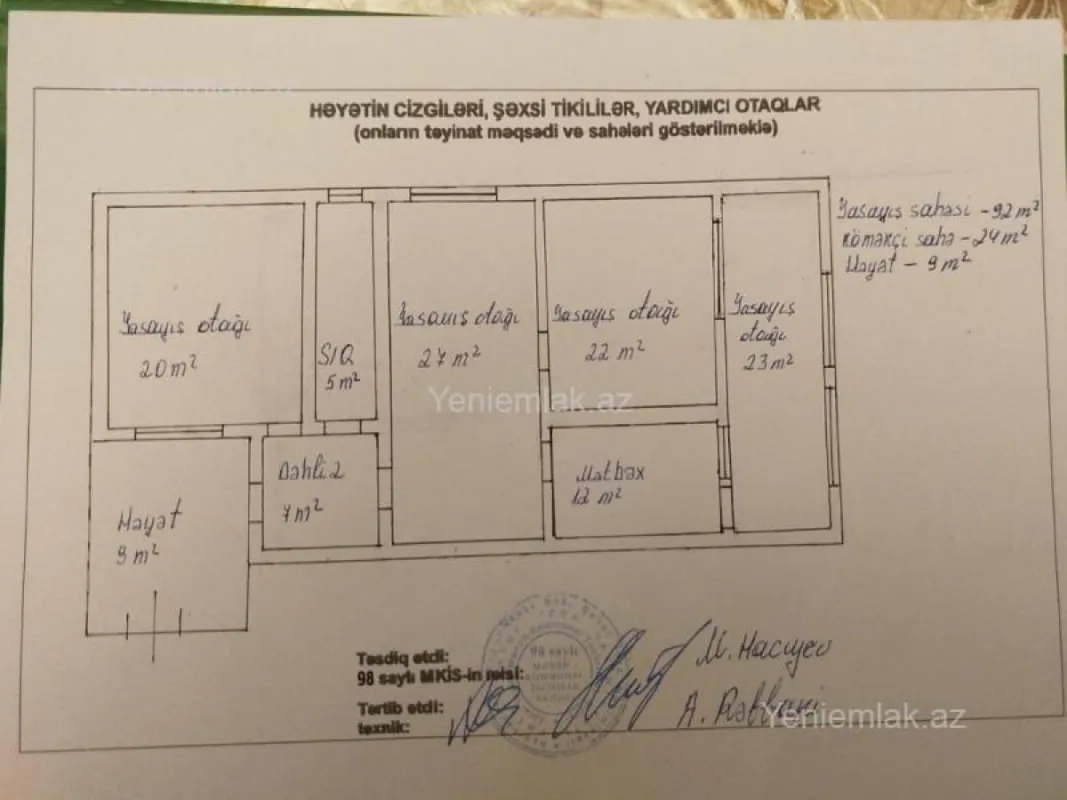 Satılır 4 otaqlı həyət evi 120 m²