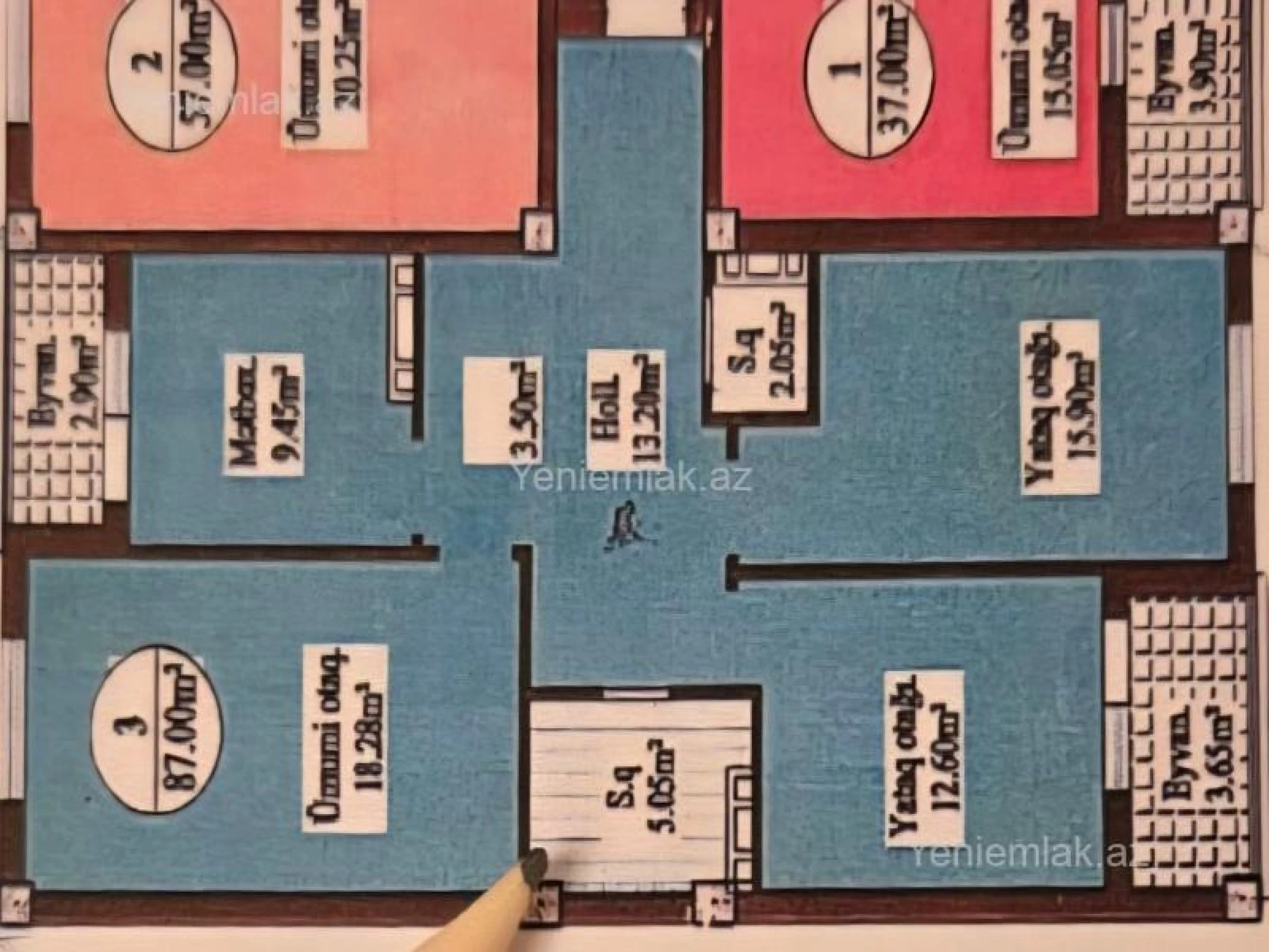 Satılır 3 otaqlı yeni tikili 87 m²