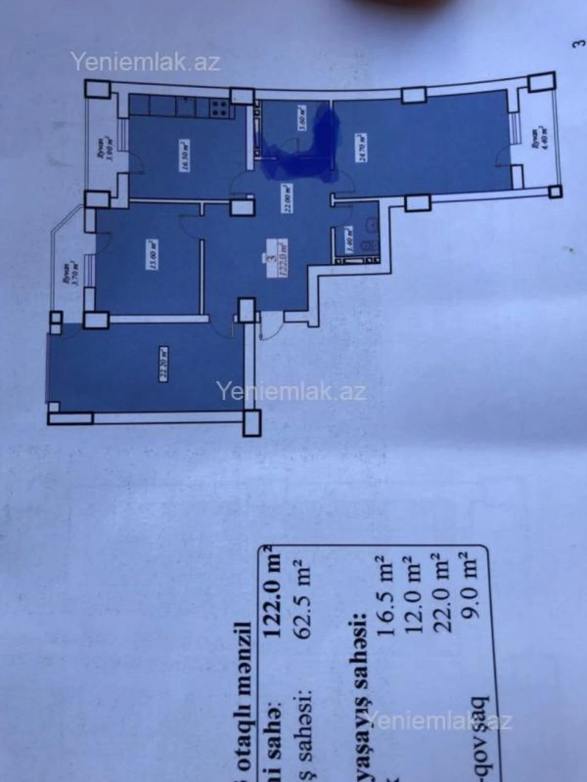 Satılır 3 otaqlı yeni tikili 122 m²