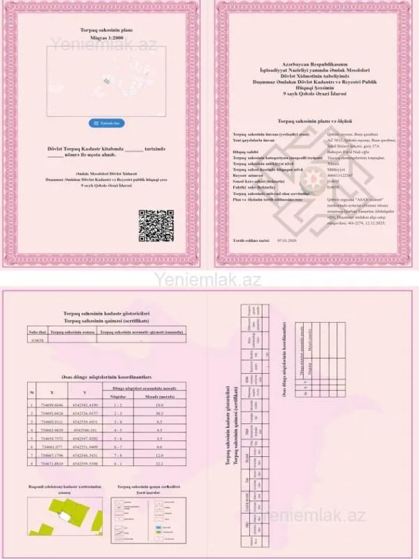 Satılır torpaq sahəsi