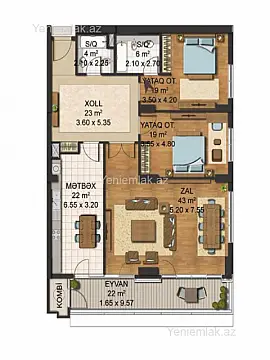 Satılır 3 otaqlı yeni tikili 157 m²